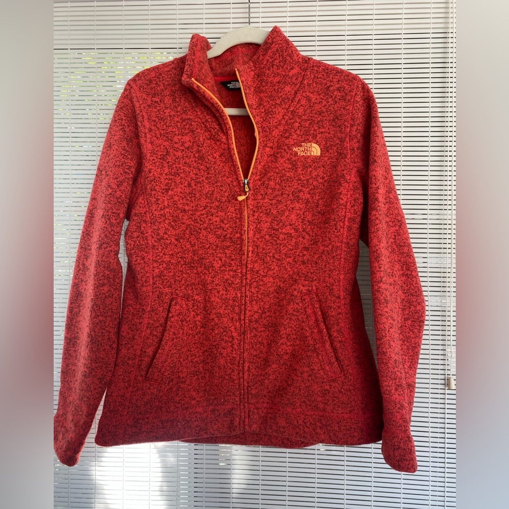 The North Face orange marled fleece sweater size Large